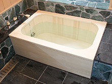 Rounded corners box deluxe type wooden bath/ Hinoki bath