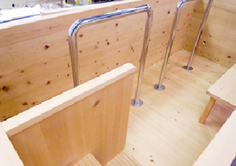Commercial-use wooden baths.