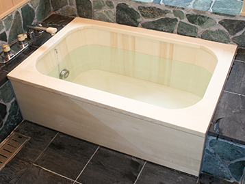 Box type wooden bath