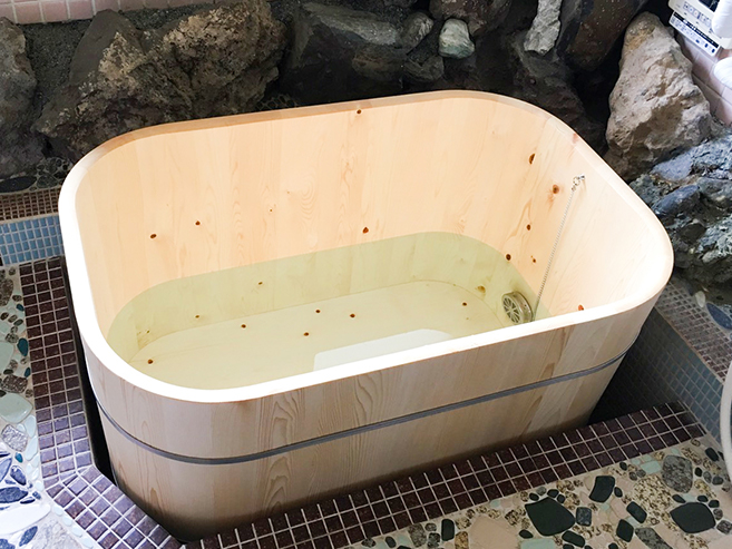 Japanese Onsen Spa Set Natural Wood Hinoki Cypress Bathtub Yutama bath chair 