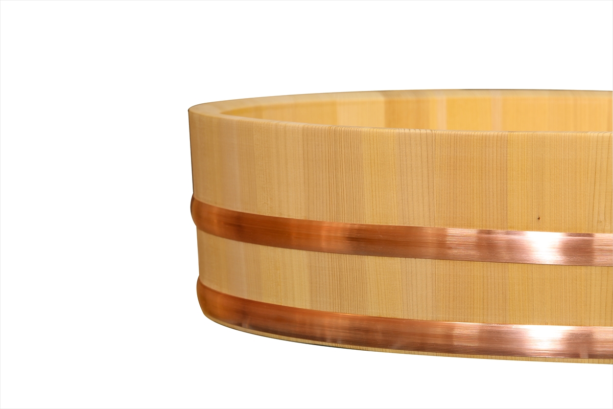寿司桶 54cm（銅タガ） SU54C | 寿司桶（すし桶）、おひつ、檜風呂(ヒノキ風呂)の製造販売は木曽の志水木材