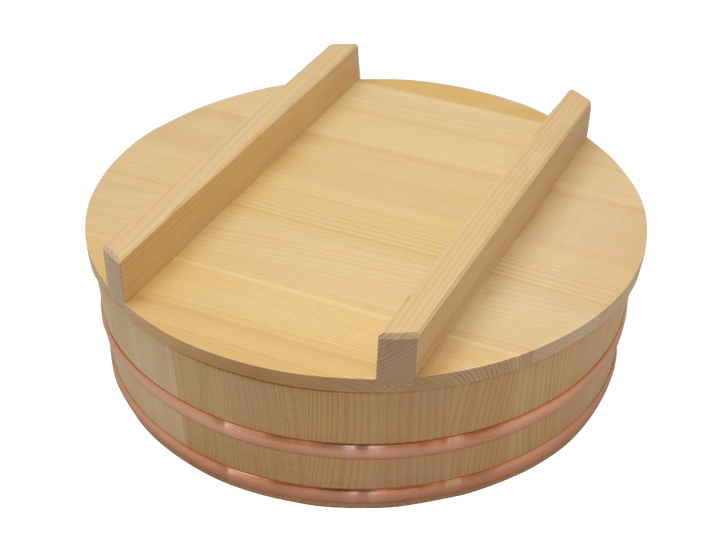 木曽さわらの寿司桶（飯切/飯台）30cm （1尺）。蓋付きセットです。4人にちょうど良いサイズ。