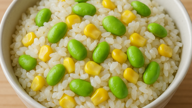 枝豆ととうもろこしのまぜごはん