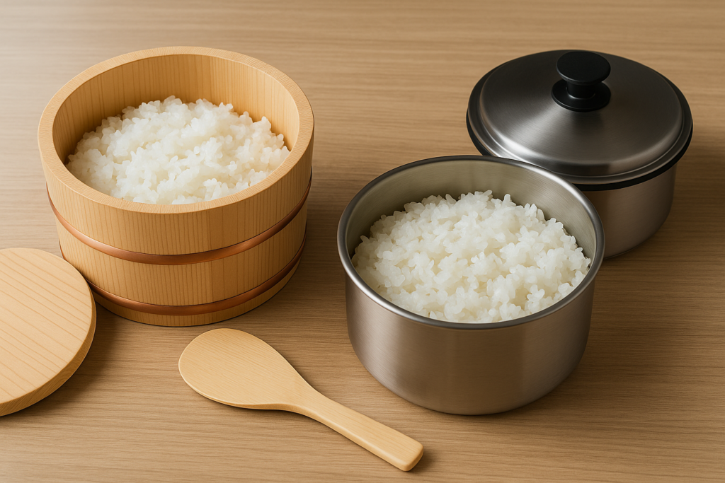 木製おひつvsステンレス製おひつ