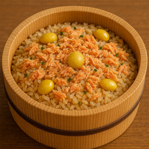 鮭と銀杏の炊き込みご飯